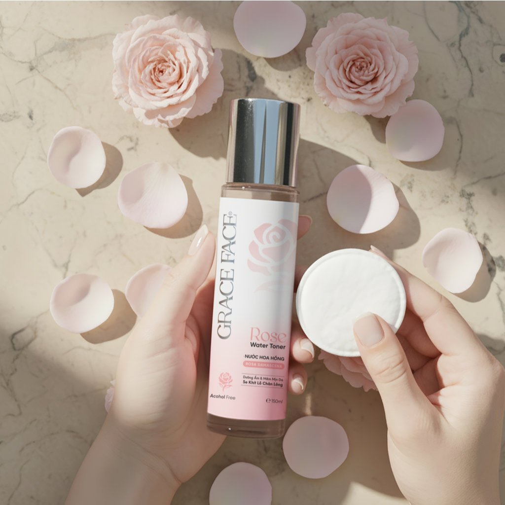 Nước hoa hồng cân bằng pH dưỡng ẩm se khít lỗ chân lông Grace Face Rose Water Toner 150ml | BigBuy360 - bigbuy360.vn