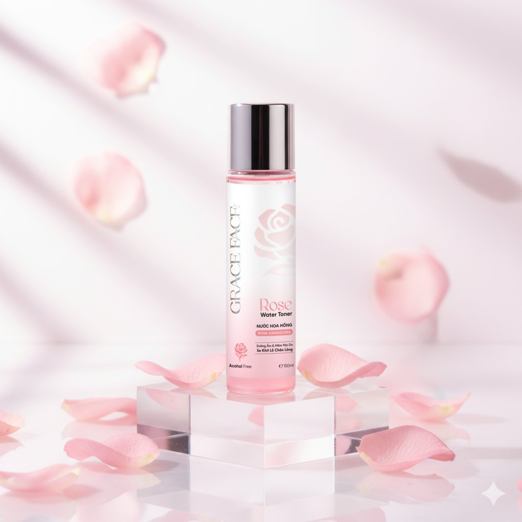 Nước hoa hồng cân bằng pH dưỡng ẩm se khít lỗ chân lông Grace Face Rose Water Toner 150ml | BigBuy360 - bigbuy360.vn