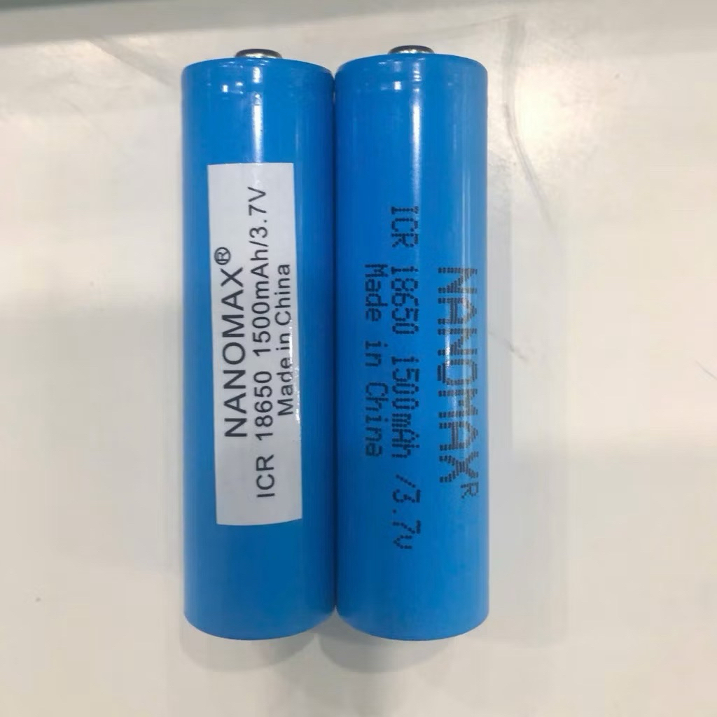 Pin Sạc Nanomax ICR 18650 Dung Lượng 1500mAh 3.7V (Màu Xanh Tím): Dùng Cho Loa Kéo, Quạt Mini (giá 1