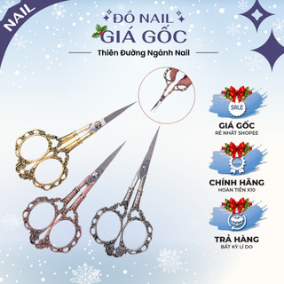  Kéo cắt phom móng giả loại tốt hoa văn cổ điển chuyên dụng cho dân làm móng 