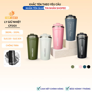  Ly giữ nhiệt Coffee Holic khắc tên theo yêu cầu TopGift CF5101 - Cốc giữ nhiệt Chính hãng SUS 304 