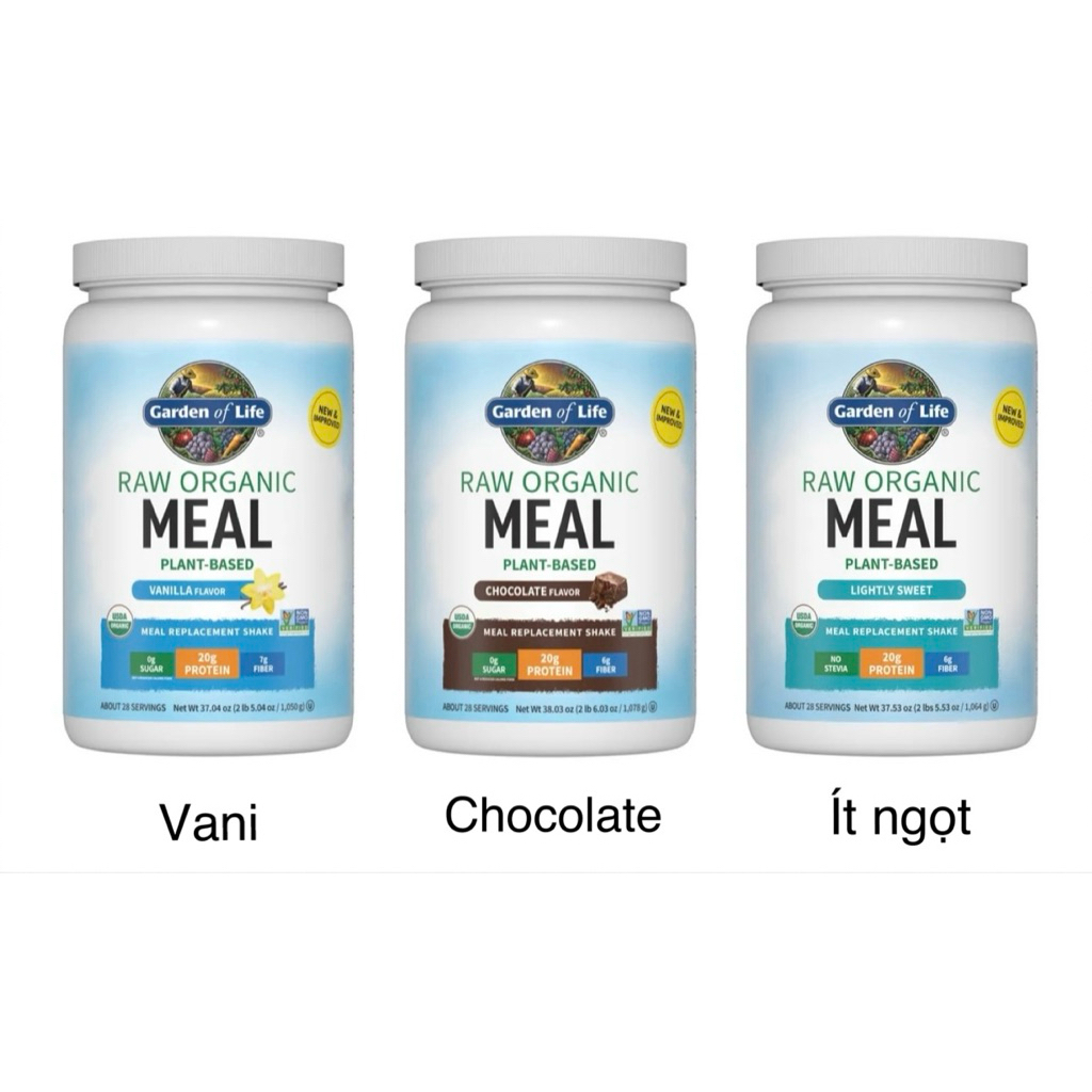 BỘT PROTEIN THỰC VẬT HỮU CƠ THAY BỮA ĂN GARDEN OF LIFE