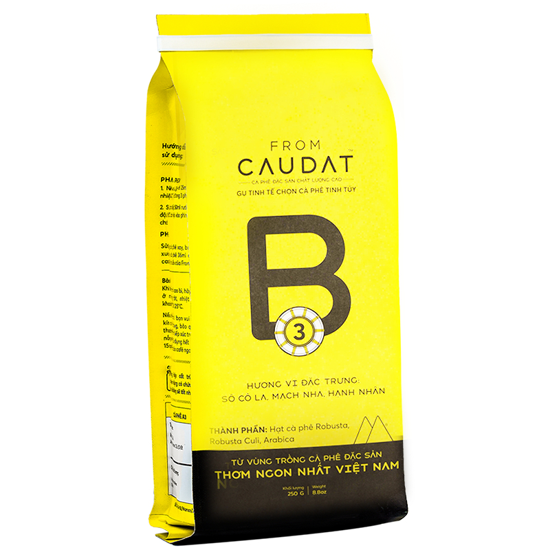 B3 - Gói 250g cà phê đặc sản nguyên chất (80% Robusta – Robusta Culi; 20% Arabica; 20% Culi) - FROM 