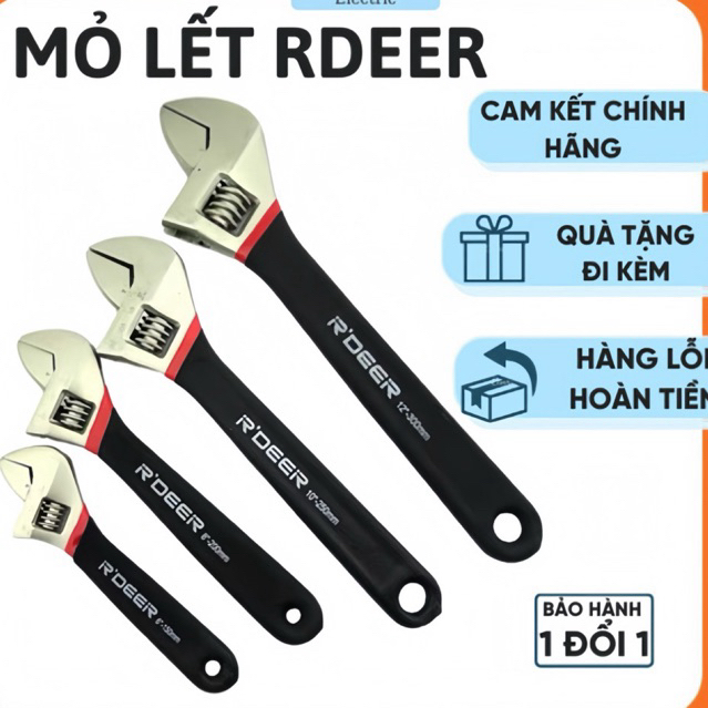 Mỏ lết RDEER đa năng 8 inch, 10 inch, 12 inch, mỏ lết đa năng, mỏ lết công nghiệp rdeer, cờ lê rdeer