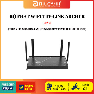 Bộ phát wifi 7 TP-Link Archer BE230 (Chuẩn BE/ 3600Mbps/ 4 Ăng-ten ngoài/ Wifi Mesh/ Dưới 100 User)