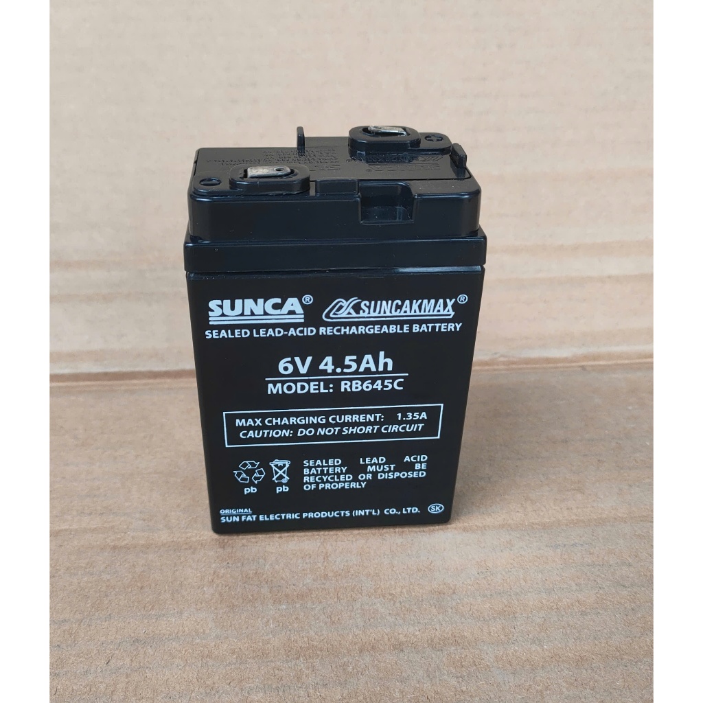 Ắc quy Sunca 6V 4.5Ah dùng cho quạt tích điện, đèn tích điện,cân điện tử, xe điện trẻ em, đèn sự cố 