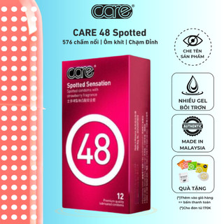  Bao cao su gai CARE 48 bcs có gai siêu mỏng kéo dài thời gian tăng cường gel bôi trơn hộp 12 chiếc 