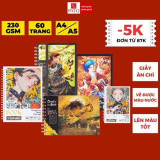  Sổ Vẽ Đa Chất Liệu GLOBAL ART 230GSM 60 Trang Sổ Vẽ Phác Thảo A4 A5 Ăn Chì Sổ Vẽ Màu Nước Classmate Giấy Có Vân 