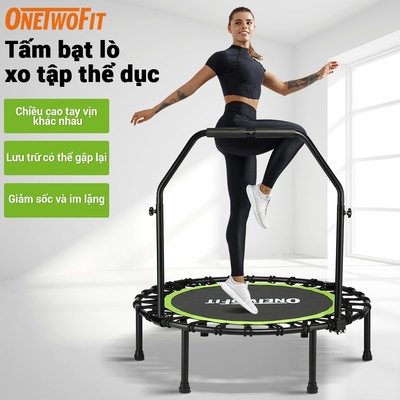 OneTwoFit Trampoline Tấm bạt lò xo 45inch Có thể gập lại Có tay cầm Thiết bị thể thao thể dục 114cm