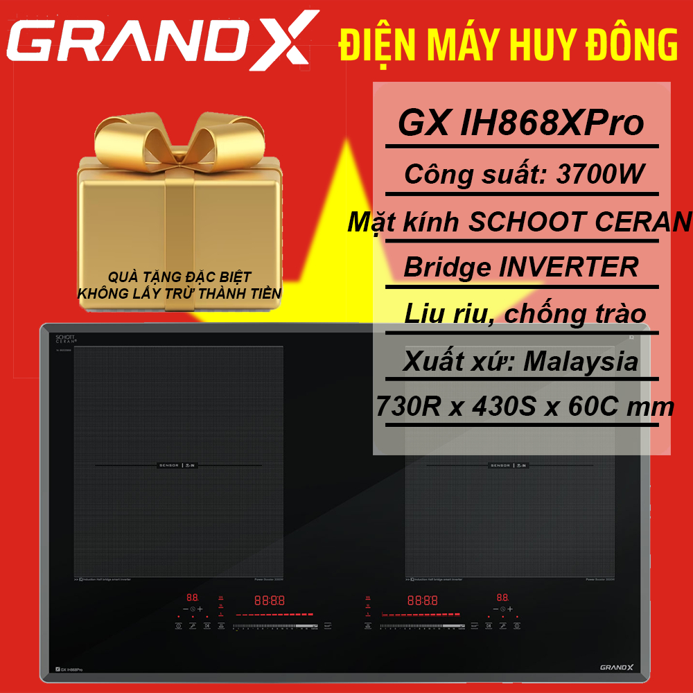 Bếp từ 2 vùng nấu Series 8 GrandX GX IH868Pro | GX IH868XPro