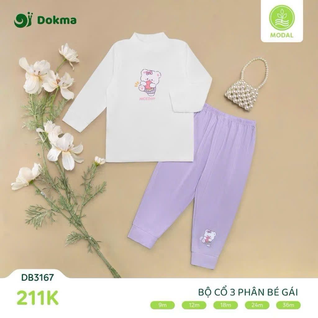 (8-13kg) Bộ Cổ 3 Phân Dokma Thêu Hình Đáng Yêu Cho Bé Mã DB1825 DB3122 DB3123 DB3167