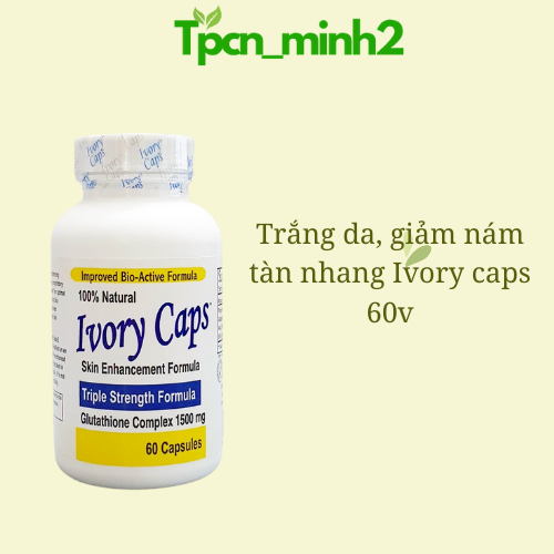 Viên Uống Trắng Da Bổ Sung Glutathione Ivory Caps Giúp Giảm Nám, Tàn Nhang - ivory cap