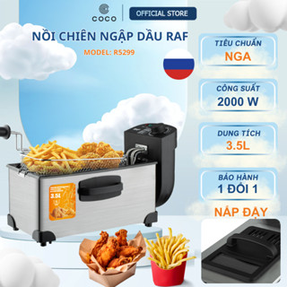 Nồi chiên ngập dầu RAF R5299 dung tích lớn 3.5L công suất 2000W, Bếp chiên nhúng điện - BH 12 tháng