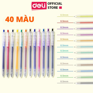 [40+ MÀU MỚI] Bút Bi Nước Mực Gel Bấm Nhiều Màu Nhanh Khô 0.5mm Deli-Viết Bi Học Sinh Văn Phòng Mực Đều EG118
