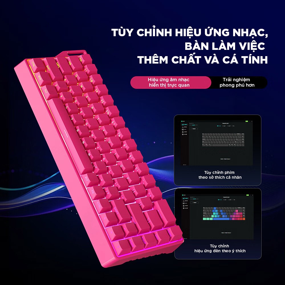 Bàn phím cơ không dây K68 Bluetooth có dây không dây 2.4G K68/81/87 PBT phím LED RGB Hỗ trợ hotwap Kết nối máy tính iPad | BigBuy360 - bigbuy360.vn