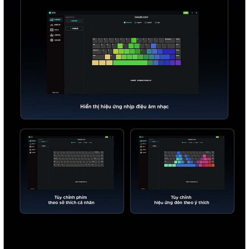 Bàn phím cơ không dây K68 Bluetooth có dây không dây 2.4G K68/81/87 PBT phím LED RGB Hỗ trợ hotwap Kết nối máy tính iPad | BigBuy360 - bigbuy360.vn
