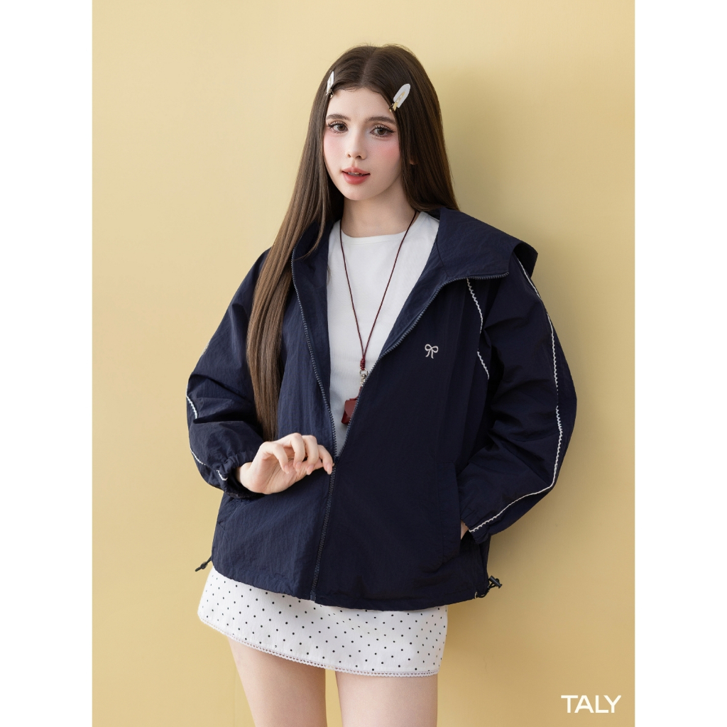 TALY - Áo khoác dù phối ren 2 lớp Kerra