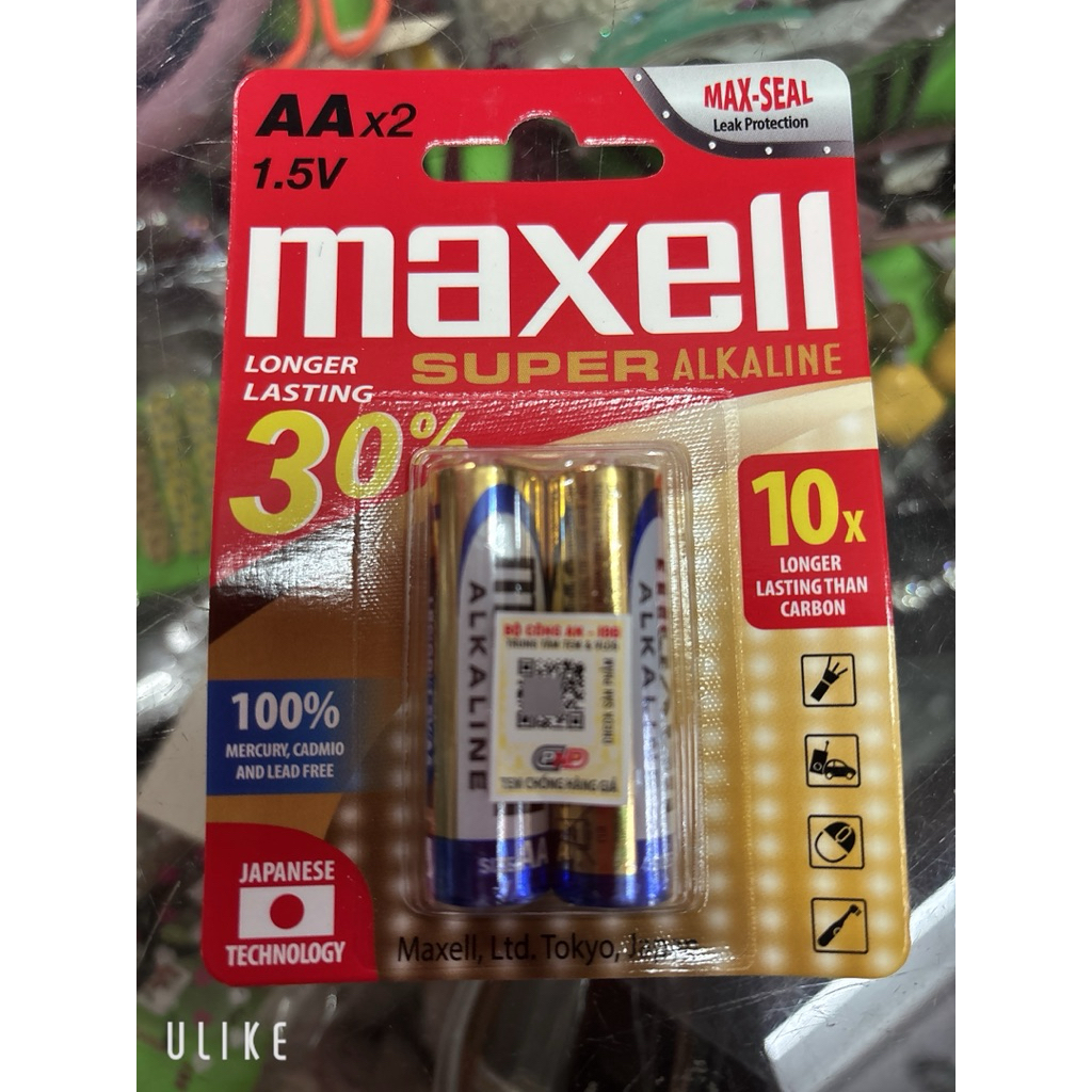 Combo 2 vỉ pin maxell akaline AAA/AA HÀNG CHÍNH HÃNG CÓ TEM CHỐNG HÀNG GIẢ