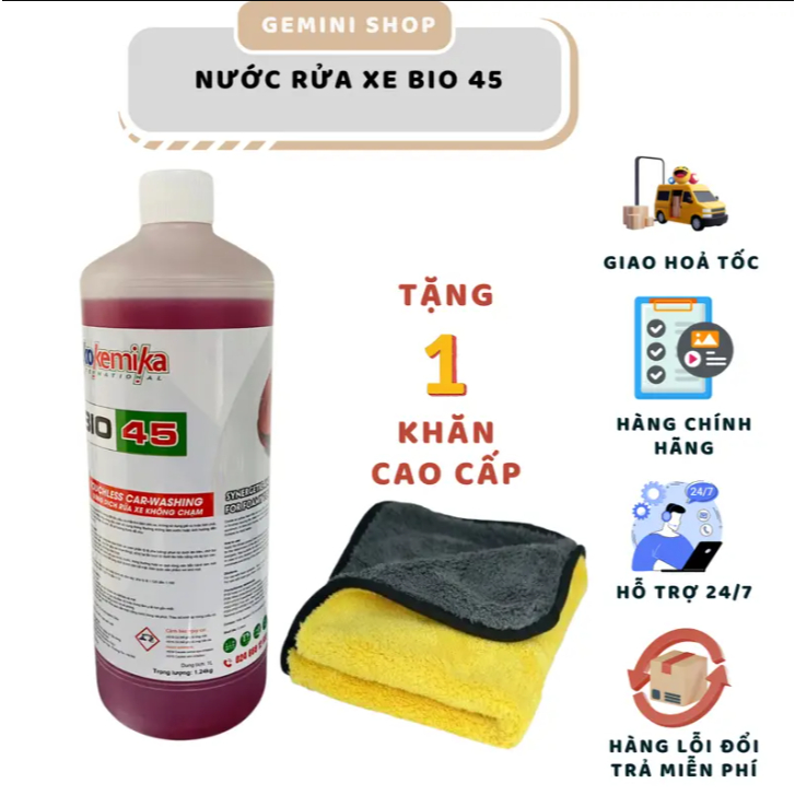 Dung Dịch Rửa Xe Không Chạm Bio 45 1l