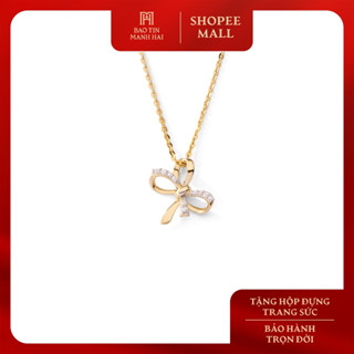  Dây chuyền vàng 10K Bảo Tín Mạnh Hải thiết kế mặt nơ đính đá thanh lịch PYD2V10KDH-510021 