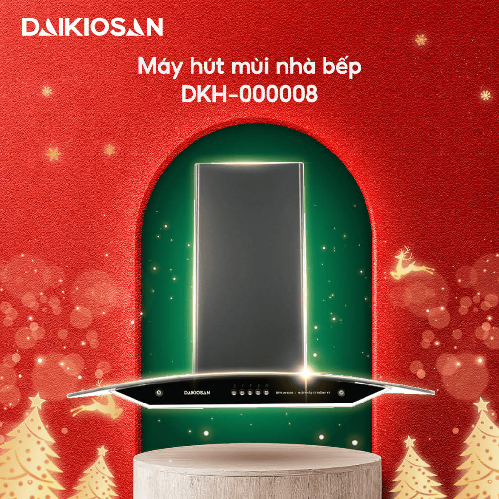  Máy Hút Mùi Nhà Bếp Daikiosan DKH000008 Lọc Và Khử Mùi Bằng Than Hoạt Tính 