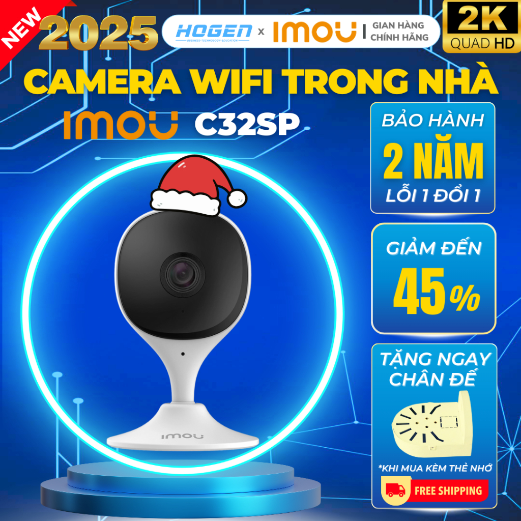 Camera Wifi IMOU trong nhà C32EP / C32SP / C22SP   đàm thoại 2 chiều, đế nam châm cố định, góc rộng