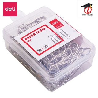 1 hộp ghim cài Deli kẹp 15-20 tờ giấy dùng văn phòng 100 cái/ hộp