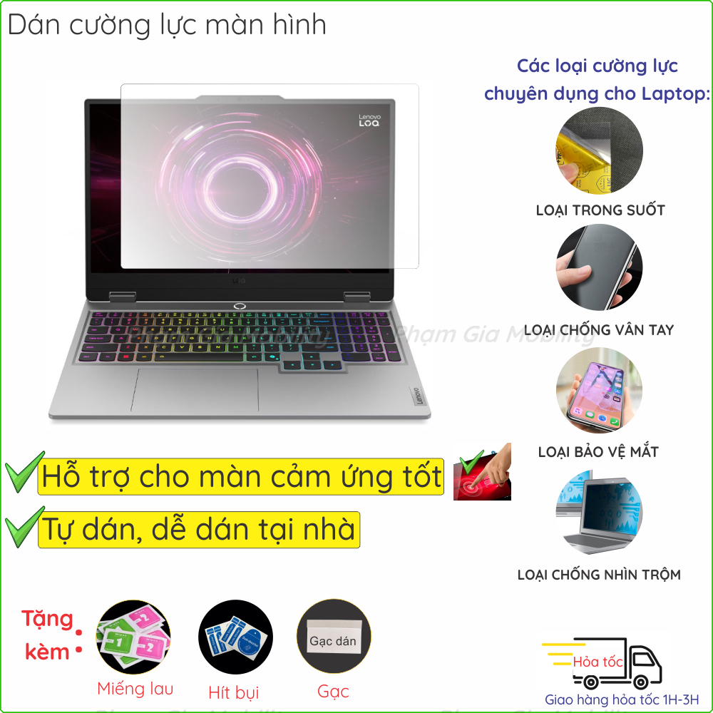 Dán cường lực cho Lenovo LOQ Gaming 15ARP10E Essential 15IRX11 15IRX10 15IRH8 15APH8 15IRX9 15IAX9 1
