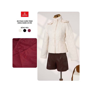  5PNF05. Áo phao CARDINA chất liệu gió chần trám dáng ngắn có mũ siêu nhẹ giữ ấm tốt 5PNF05 