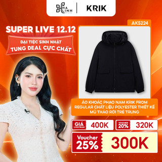    Võ Hà Linh x KRIK  Áo Khoác Phao Nam KRIK From Regular Chất Liệu Polyester Thiết Kế Mũ Tháo Rời Trẻ Trung AK5224 