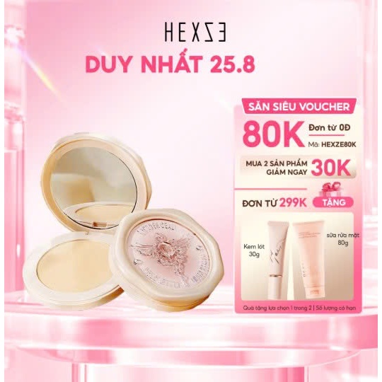 Phấn nén HEXZE Matte Smooth Phấn phủ nén mịn lì, kiềm dầu, che phủ nhẹ nhàng,Kiềm dầu cực đỉnh