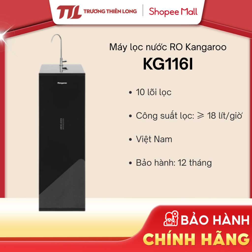 [Shopee - Lắp đặt 0Đ HN HCM] - KG116I - Máy Lọc Nước Ro  KANGAROO 10 Lõi