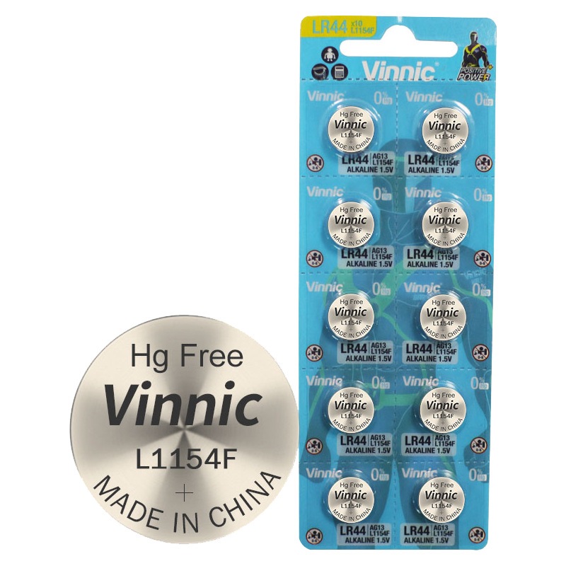 Vỉ 10 viên pin LR44 L1154F L1154 A76 AG13 DOMSEM