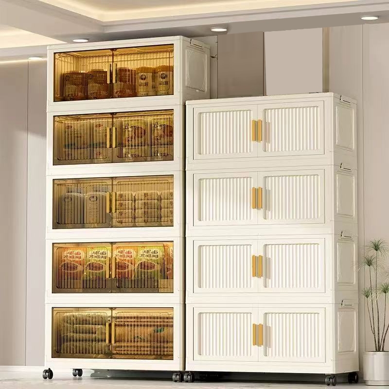 40-80cm Tủ Đựng Đồ Đa Năng Gấp Gọn,Vàng Kem Tủ Nhựa,dày Tủ Đựng đồ có bánh xe