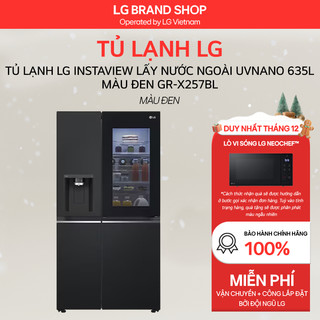   Chỉ giao miền Bắc Nam  GR-X257BL - Tủ lạnh LG Instaview lấy nước ngoài UVnano 635L màu đen GR-X257BL 