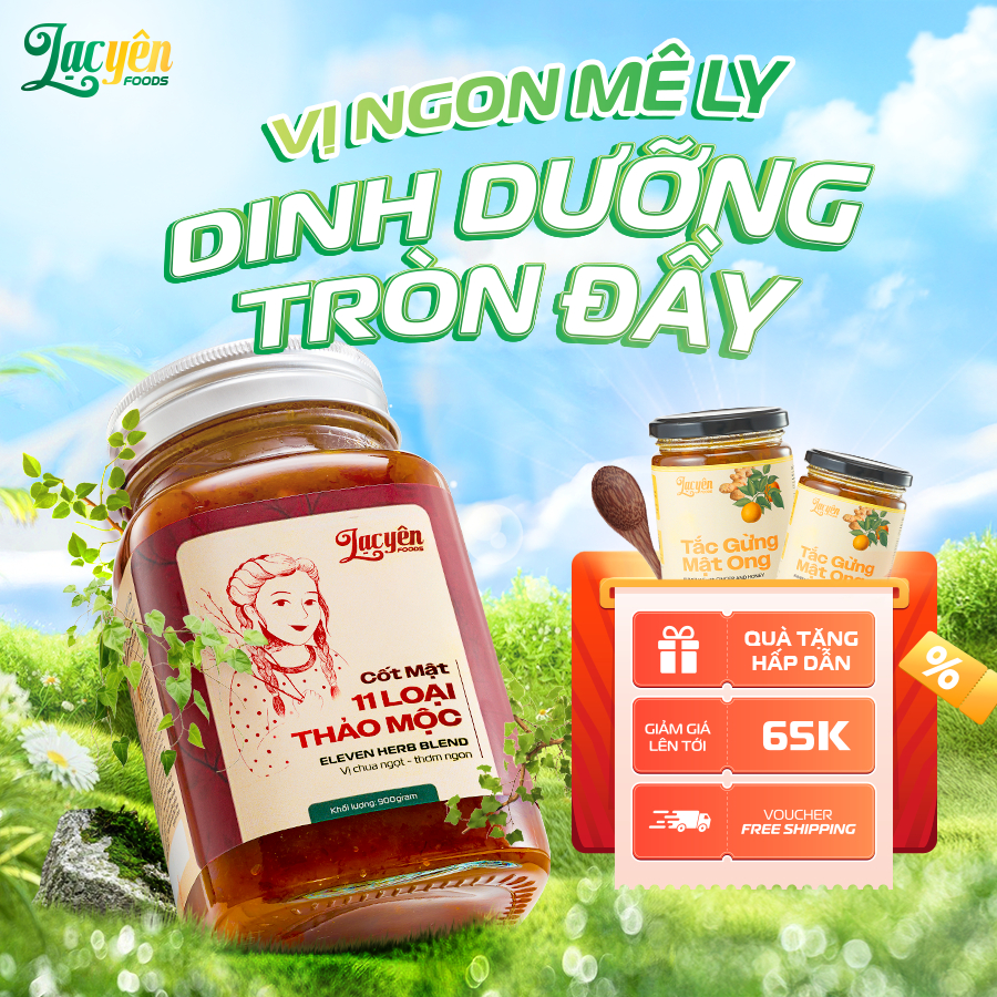 Cốt Mật 11 Loại Thảo Mộc Lạc Yên Foods Vị Chua Ngọt Táo Đỏ, Kỷ Tử Thơm Ngon