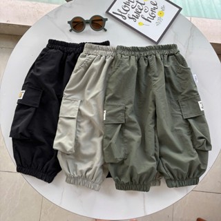  Quần Jogger Chất Gió Nhăn Túi Hộp Cho Bé Trai Bé Gái Thời Trang Trẻ Em Style Hàn Quốc. 
