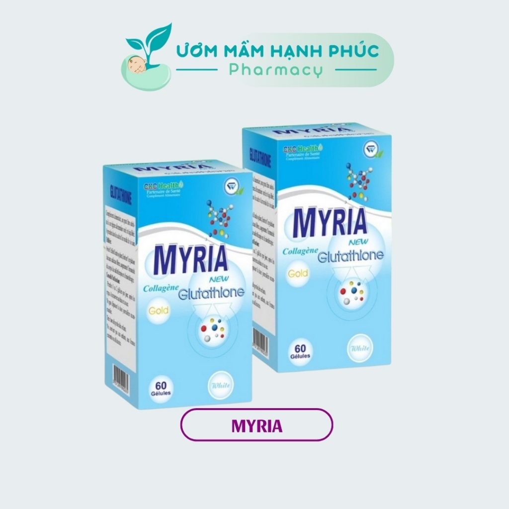 Viên uống trắng da MYRIA 60 viên bổ sung Collagen,glutathion giúp da căng,trắng tươi trẻ