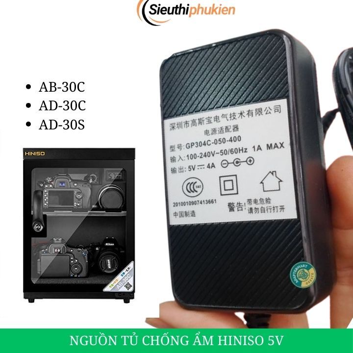 Dây nguồn tủ chống ẩm Hiniso AB-30C  AD-30C AD-30S 30L, nguồn tủ Hiniso 30 lít 5v - bảo hành 1 năm