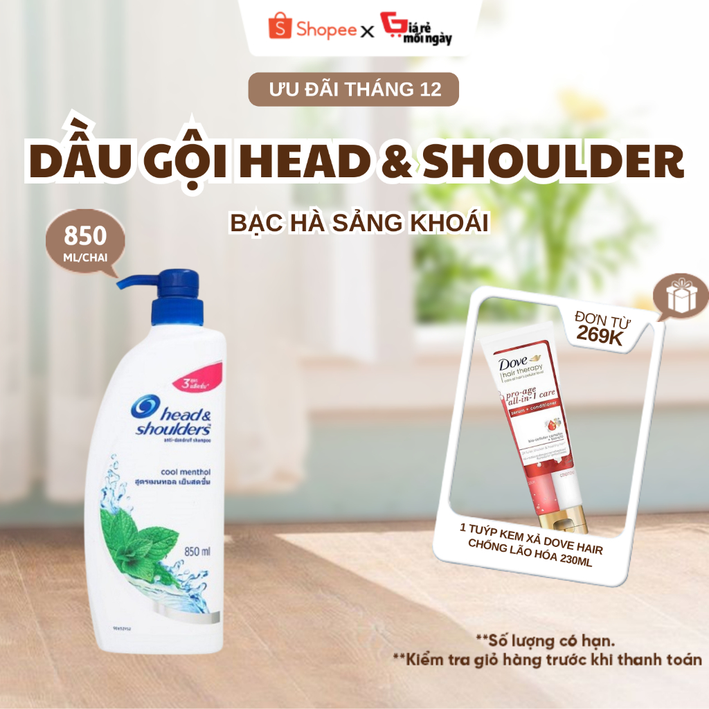 Dầu gội Head&Shoulders Bạc hà 850ml