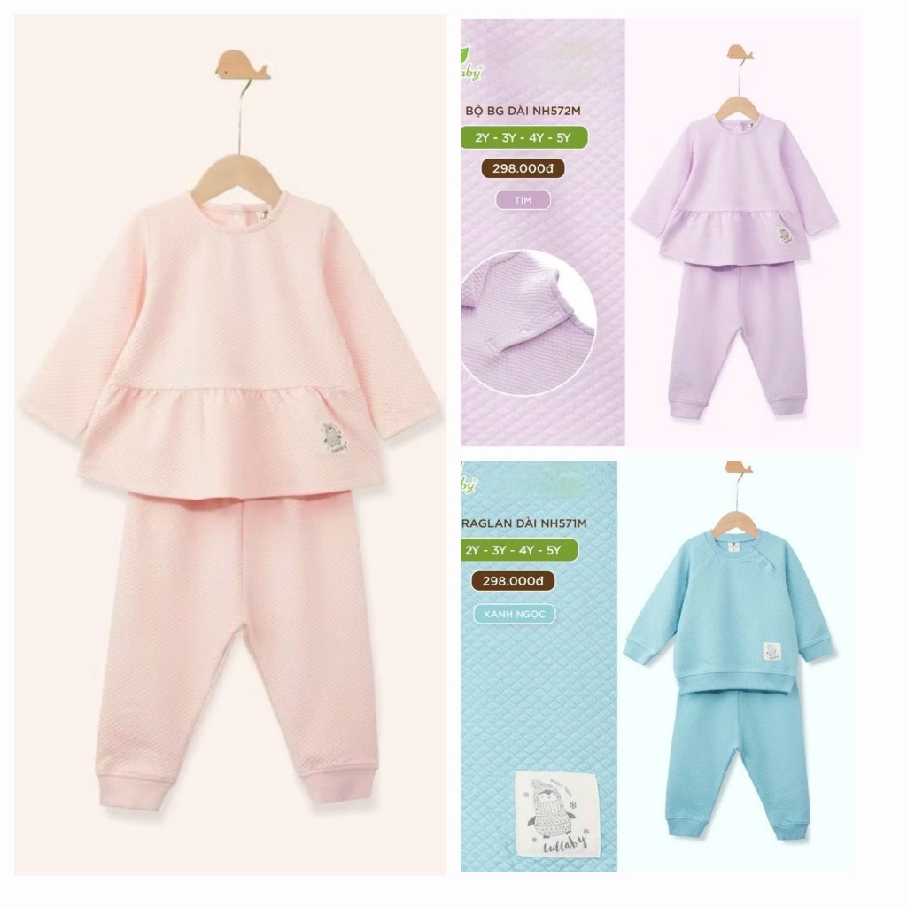 [ LULLABY ] (4y-5y) Bộ dài tay Lullaby chất vải nỉ xốp mềm mại ấp áp cho bé size 4y và 5y