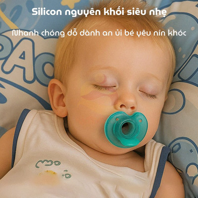 Ti giả cho bé Silicone siêu mềm KidAndMom，Núm ti giả cho bé sơ sinh BPA free cho bé 3-12 tháng