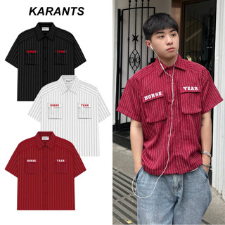   BST Tết 2026  Karants Áo Sơ Mi Boxy Tết Horse Túi Hộp Chi Tiết Thêu Sắc Nét Local Brand Streetwear - KR302 