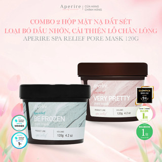 COMBO 2 Hộp Mặt Nạ Đất Sét Loại Bỏ Dầu Nhờn Nhỏ Lỗ Chân Lông Aperire Spa Relief Pore Mask 120g x2 