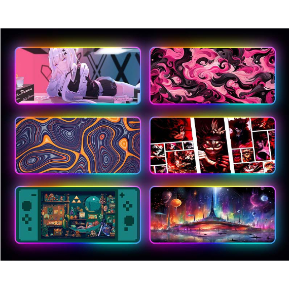 Lót Chuột Anime Viền LED - RGB Đổi Màu - Pad Led Hình RGB Anime Cực Đẹp