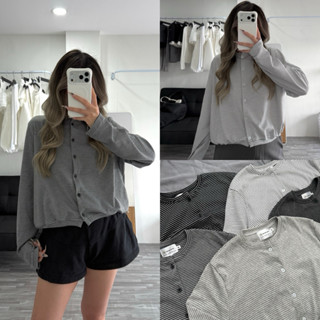  DAISIE TOP - Áo Cardigan DEROSE Form Lơi Nhẹ Nhàng Vải Cotton Mềm Nhẹ Thoáng Kẻ Sọc Dễ Thương 