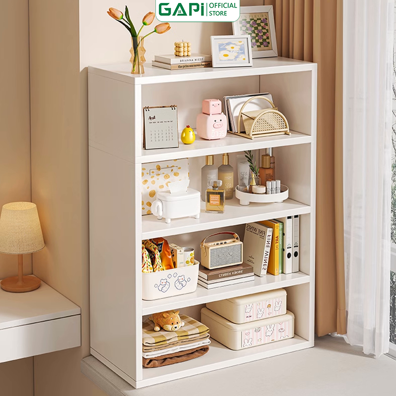 Kệ sách đa tầng full trắng thông minh decor phòng đẹp kiểu hàn - GA30