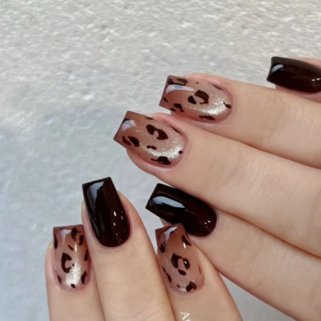 (HỎA TỐC ) NAIL BOX ĐEN PHỐI MẮT MÈO DA BEO, TRẠM NAIL BOX 036