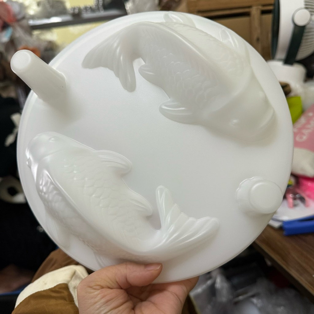 khuôn cá chép vỉ 2 cá chép có chân 18cm tròn 2 chân đứng