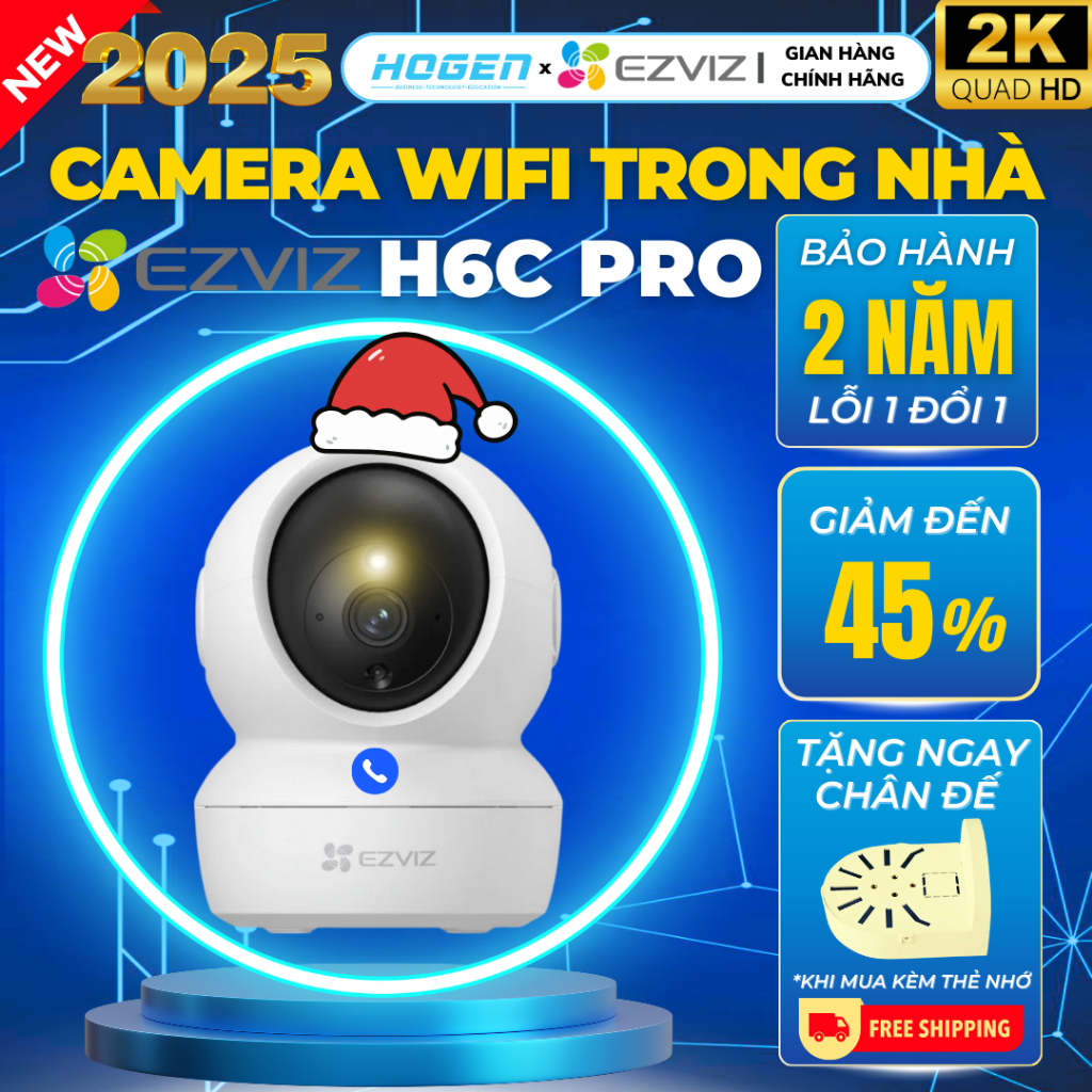 Camera Wifi Trong Nhà Ezviz Xoay 360 C6N,H6C PRO, H7C 3K/2K/1080 FULL HD - Bảo Hành Chính Hãng 24TH